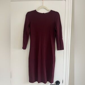 Vince Deep Burgundy Long Sleeve Dress